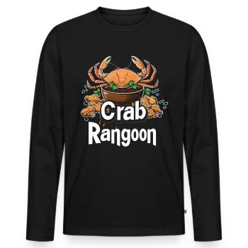 Chinese Food Crab Rangoon Meme Lustig - Männer Premium Bio Langarmshirt - Schwarz - Vorne - Nico (187cm)