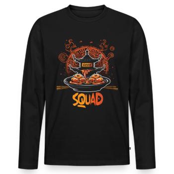 Chinese Food Crab Rangoon Meme Lustig - Männer Premium Bio Langarmshirt - Schwarz - Vorne - Nico (187cm)