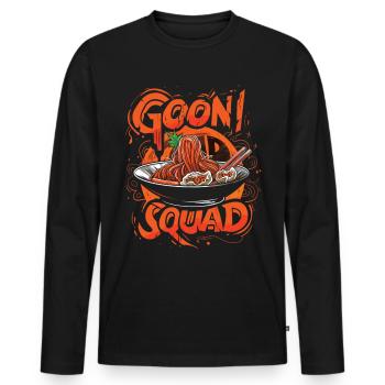 Chinese Food Crab Rangoon Meme Lustig - Männer Premium Bio Langarmshirt - Schwarz - Vorne - Nico (187cm)