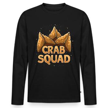 RF Chinese Food Crab Rangoon Meme Funny - Men's Premium Organic Long Sleeve Shirt - black - Front - Nico (187cm)