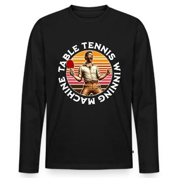 Vainqueurs du tennis de table - T-shirt manches longues Premium bio Homme - noir - Devant - Nico (187cm)