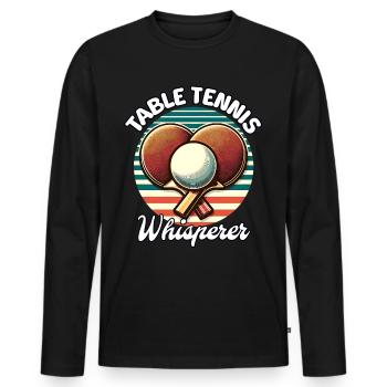 Table Tennis Whisperer - Männer Premium Bio Langarmshirt - Schwarz - Vorne - Nico (187cm)