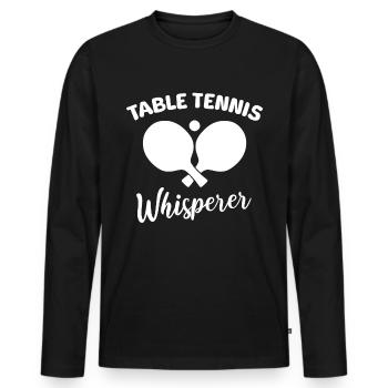Table Tennis Flüsterer - Männer Premium Bio Langarmshirt - Schwarz - Vorne - Nico (187cm)