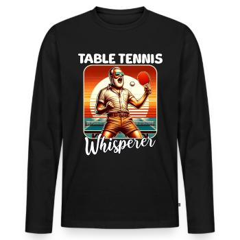 Table Tennis Sprüche - Männer Premium Bio Langarmshirt - Schwarz - Vorne - Nico (187cm)