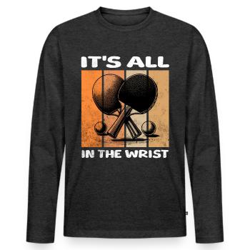 Ping-pong - T-shirt manches longues Premium bio Homme - anthracite chiné - Devant - Nico (187cm)