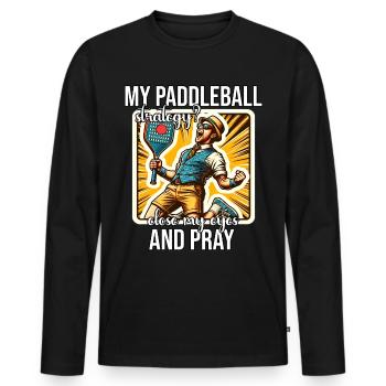 Drôle de dicton de paddleball - T-shirt manches longues Premium bio Homme - noir - Devant - Nico (187cm)