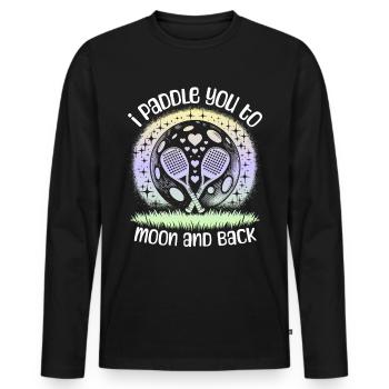 Dictons de paddleball - T-shirt manches longues Premium bio Homme - noir - Devant - Nico (187cm)