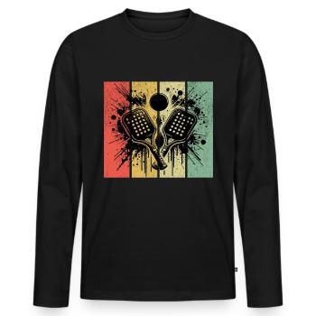 Paddleball Rétro - T-shirt manches longues Premium bio Homme - noir - Devant - Nico (187cm)