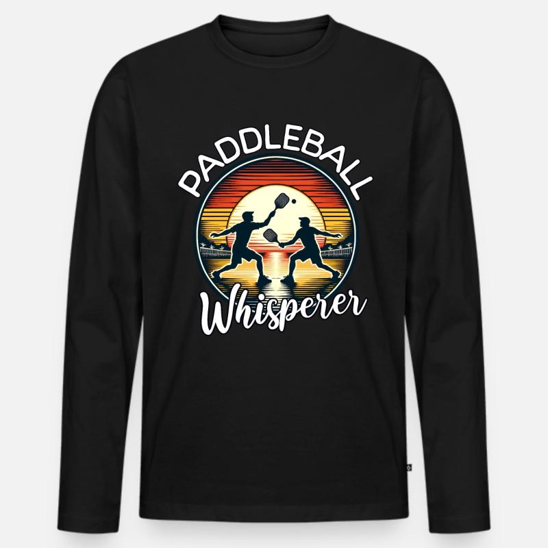Paddleball Flüsterer - Männer Premium Bio Langarmshirt - Schwarz