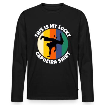 Capoeira - Men's Premium Organic Long Sleeve Shirt - black - Front - Nico (187cm)