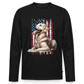 Labrador US Labrador - Men's Premium Organic Long Sleeve Shirt - black - Front - Nico (187cm)