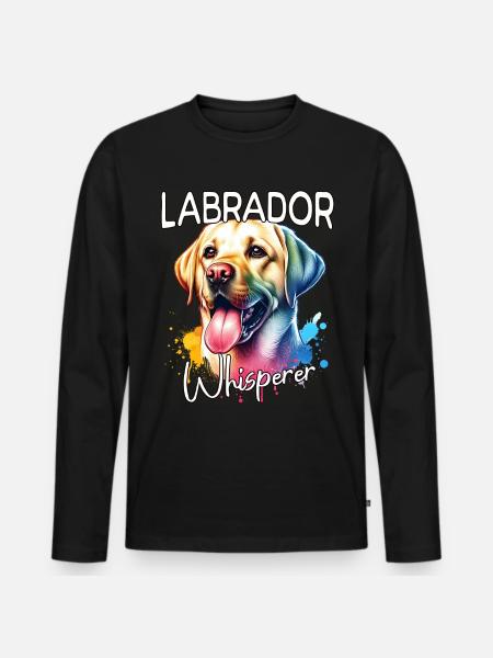 Labrador Whisperer - Men's Premium Organic Long Sleeve Shirt - black