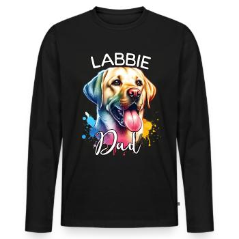 Labrador Papa - Männer Premium Bio Langarmshirt - Schwarz - Vorne - Nico (187cm)