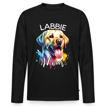 Labrador Mama - Männer Premium Bio Langarmshirt - Schwarz - Vorne - Nico (187cm)
