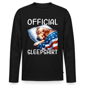 Chemise de nuit Labrador US - T-shirt manches longues Premium bio Homme - noir - Devant - Nico (187cm)