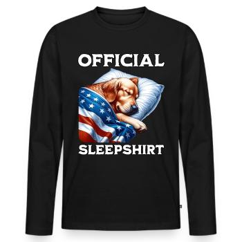 Chemise de nuit Retriever US - T-shirt manches longues Premium bio Homme - noir - Devant - Nico (187cm)