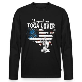 Toga US - Men's Premium Organic Long Sleeve Shirt - black - Front - Nico (187cm)