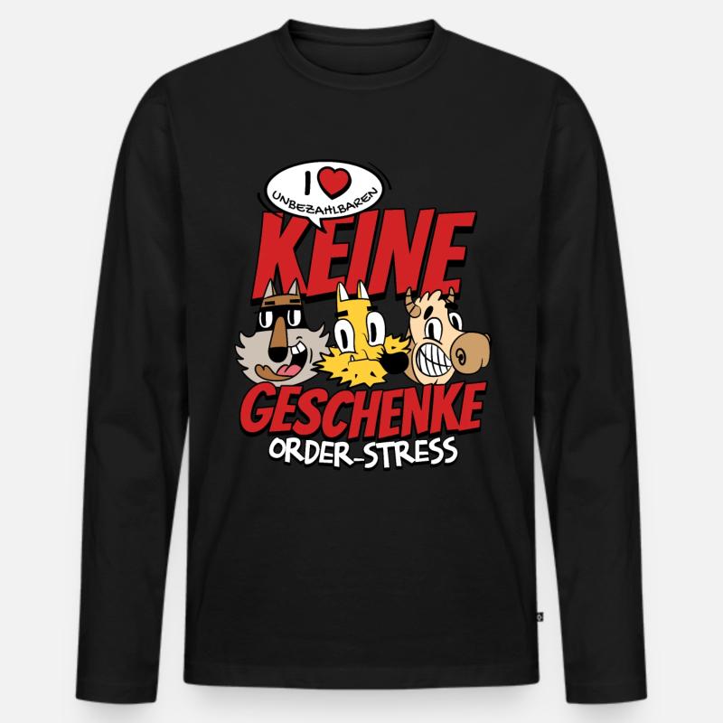 Keine Geschenke - Männer Premium Bio Langarmshirt - Schwarz