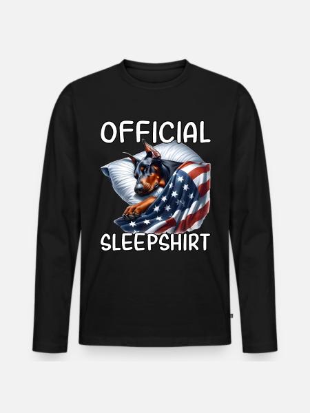Doberman US Sleep Shirt - Men's Premium Organic Long Sleeve Shirt - black