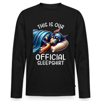 Chemise de nuit doberman drôle - T-shirt manches longues Premium bio Homme - noir - Devant - Nico (187cm)