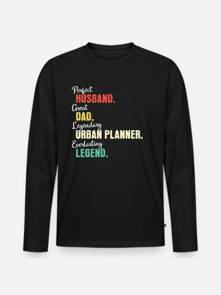 City Planner Dad - Men's Premium Organic Long Sleeve Shirt - black