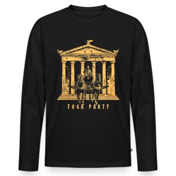 Tenue de fête Toga drôle - T-shirt manches longues Premium bio Homme - noir - Devant - Nico (187cm)