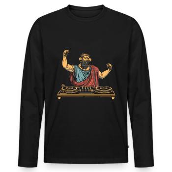 Tenue de fête Toga drôle - T-shirt manches longues Premium bio Homme - noir - Devant - Nico (187cm)