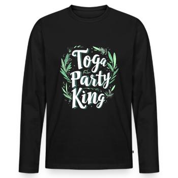 Tenue de fête Toga drôle - T-shirt manches longues Premium bio Homme - noir - Devant - Nico (187cm)