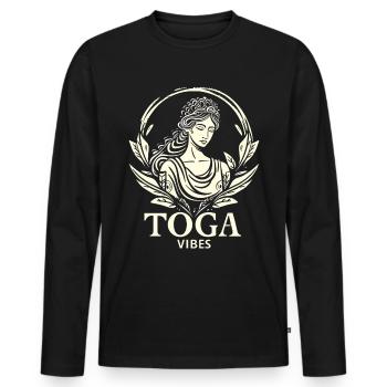 Tenue de fête Toga drôle - T-shirt manches longues Premium bio Homme - noir - Devant - Nico (187cm)