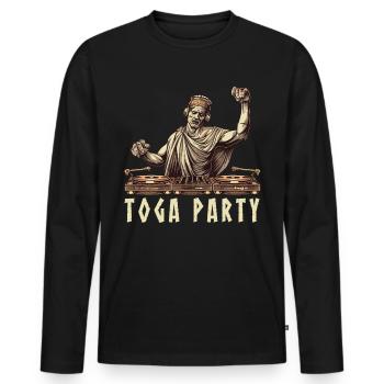 Tenue de fête Toga drôle - T-shirt manches longues Premium bio Homme - noir - Devant - Nico (187cm)
