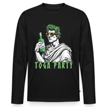 Tenue de fête Toga drôle - T-shirt manches longues Premium bio Homme - noir - Devant - Nico (187cm)
