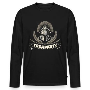 Tenue de fête Toga drôle - T-shirt manches longues Premium bio Homme - noir - Devant - Nico (187cm)