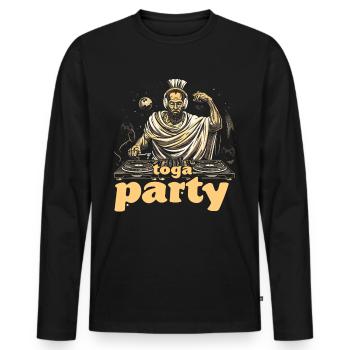 Tenue de fête Toga drôle - T-shirt manches longues Premium bio Homme - noir - Devant - Nico (187cm)