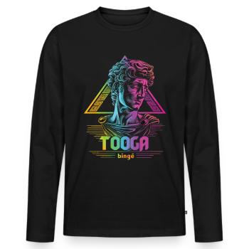 Tenue de fête Toga drôle - T-shirt manches longues Premium bio Homme - noir - Devant - Nico (187cm)