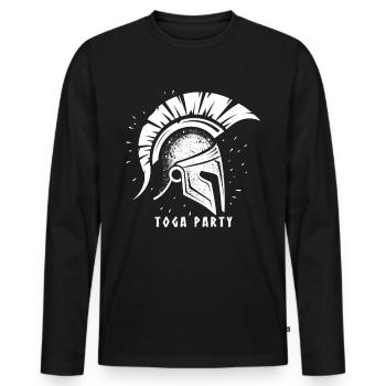 Tenue de fête Toga drôle - T-shirt manches longues Premium bio Homme - noir - Devant - Nico (187cm)