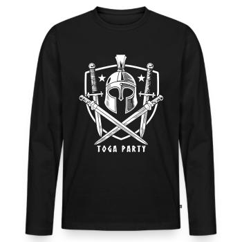 Tenue de fête Toga drôle - T-shirt manches longues Premium bio Homme - noir - Devant - Nico (187cm)