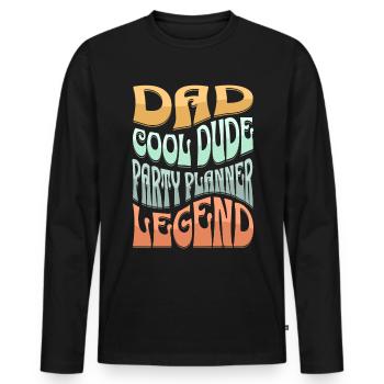 Organisateur de fêtes de papa - T-shirt manches longues Premium bio Homme - noir - Devant - Nico (187cm)