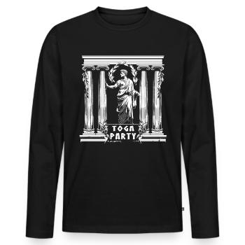 Tenue de fête Toga drôle - T-shirt manches longues Premium bio Homme - noir - Devant - Nico (187cm)
