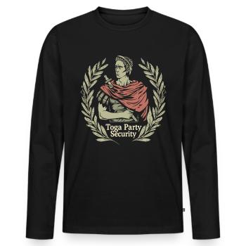 Tenue de fête Toga drôle - T-shirt manches longues Premium bio Homme - noir - Devant - Nico (187cm)