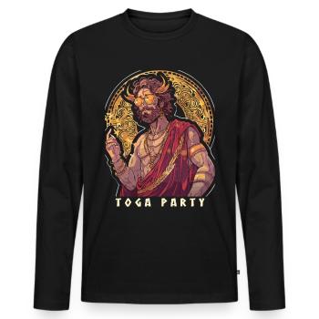 Tenue de fête Toga drôle - T-shirt manches longues Premium bio Homme - noir - Devant - Nico (187cm)