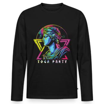 Tenue de fête Toga drôle - T-shirt manches longues Premium bio Homme - noir - Devant - Nico (187cm)