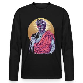 Tenue de fête Toga drôle - T-shirt manches longues Premium bio Homme - noir - Devant - Nico (187cm)