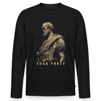 Tenue de fête Toga drôle - T-shirt manches longues Premium bio Homme - noir - Devant - Nico (187cm)