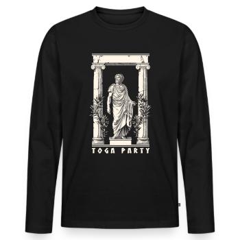 Tenue de fête Toga drôle - T-shirt manches longues Premium bio Homme - noir - Devant - Nico (187cm)