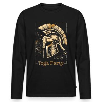 Tenue de fête Toga drôle - T-shirt manches longues Premium bio Homme - noir - Devant - Nico (187cm)