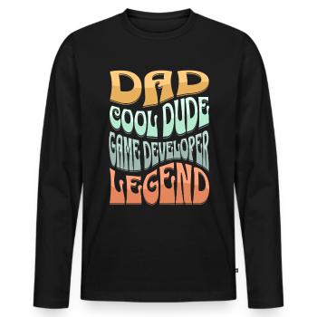 Dad Game Developer - Men's Premium Organic Long Sleeve Shirt - black - Front - Nico (187cm)