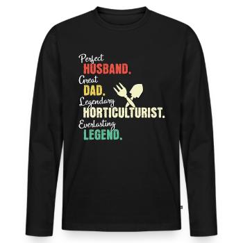 Gartenbauer Papa - Männer Premium Bio Langarmshirt - Schwarz - Vorne - Nico (187cm)