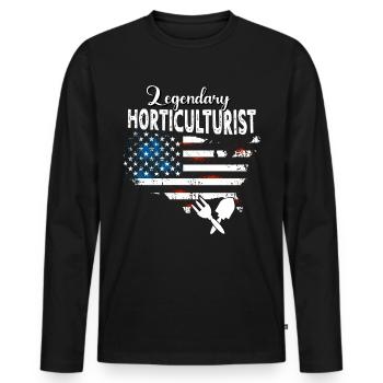 Horticulturist US - Men's Premium Organic Long Sleeve Shirt - black - Front - Nico (187cm)