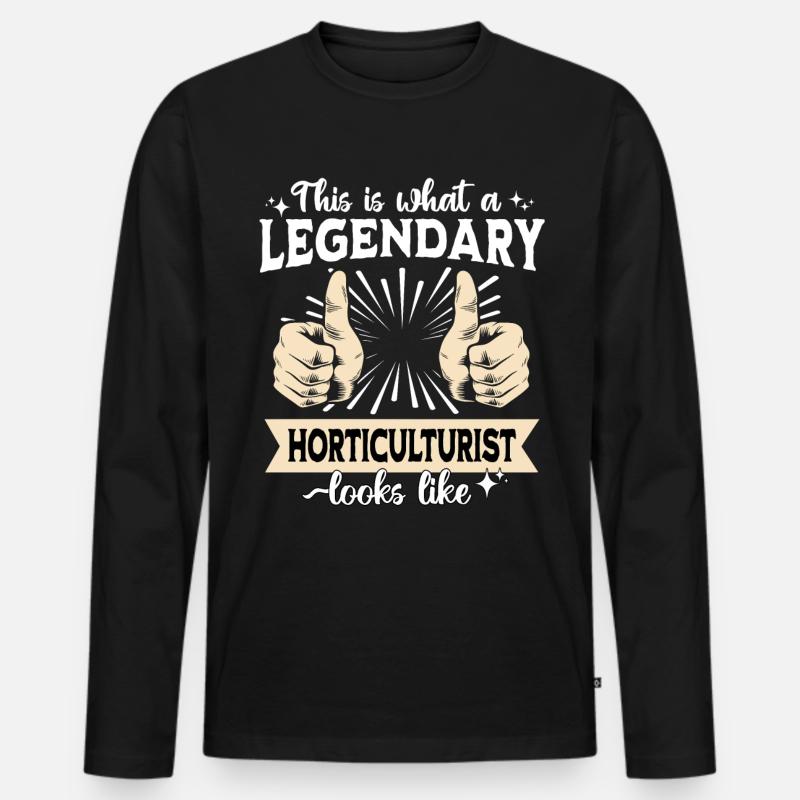 Legendärer Gartenbauer - Männer Premium Bio Langarmshirt - Schwarz