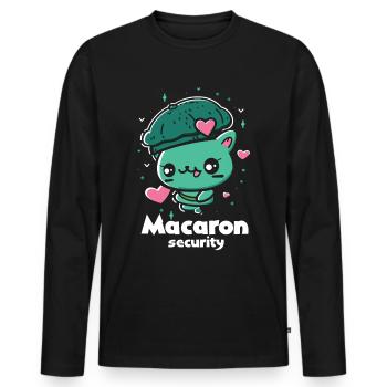 Amateurs de macarons Macaron Baker - T-shirt manches longues Premium bio Homme - noir - Devant - Nico (187cm)